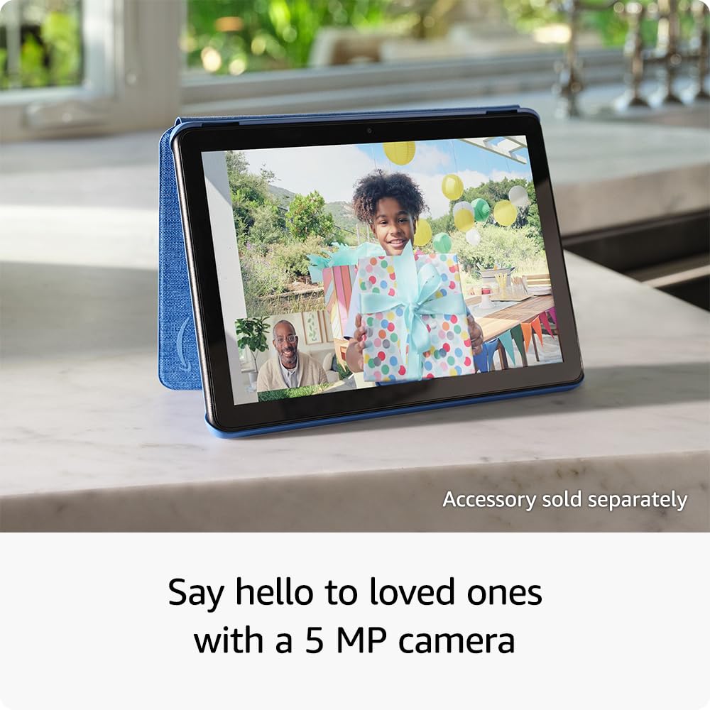 Like-New Amazon Fire HD 10 tablet (newest model) built for relaxation, 10.1" vibrant Full HD screen, octa-core processor, 3 GB RAM, 32 GB, Black