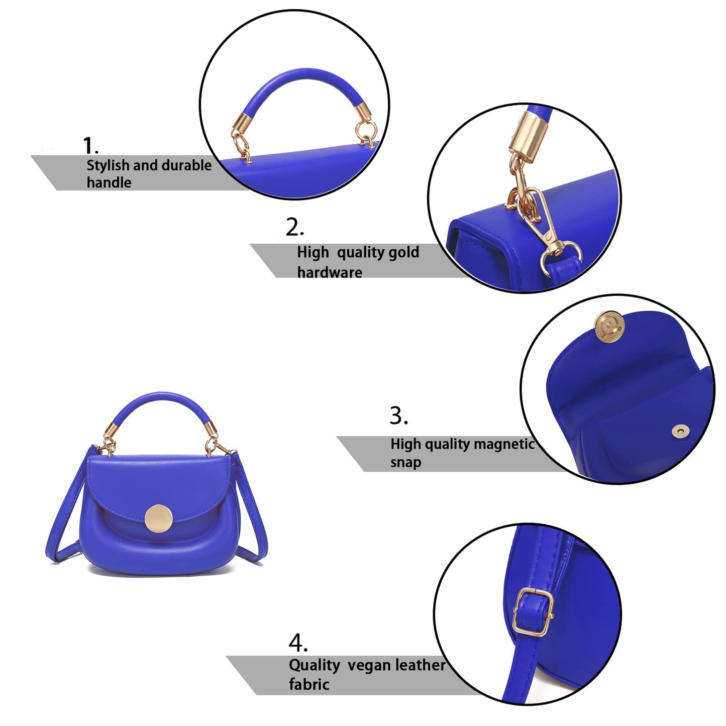 SHUIANGRAN Fashion Cross-body bags for women Womens Purses Minimalist Purses Ladies BagSingle-shoulder Crossbody Handbag (2# klein blue)