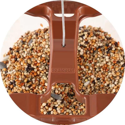 Jealoeur Bird Feeders for Outdoors Hanging Bird Feeder Wild Bird Seed, Brown