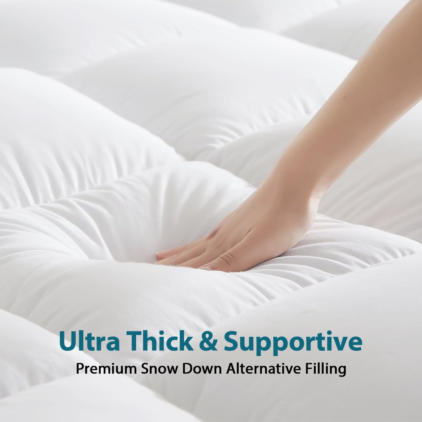 CYMULA Twin XL Mattress Topper - Soft Cooling Mattress Pad for College Dorm Room Essentials - Extra Thick Long Protector Cover for Back Pain, Single Bed Topper Pillow Top with 8''-21'' Deep Pocket