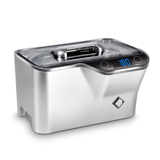 LifeBasis Jewelry Cleaner, Professional Ultrasonic Cleaning Machine 20 Ounces (600ML) Sonic Cleaner with Digital Timer, Watch Holder Glasses Cleaner for Ring, Coin, Watch, Gold Cleaning - Silver