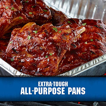 KINGSFORD Heavy Duty Aluminum Foil Pans - For Cooking, Baking, Grilling, 4 Count (Pack of 1)