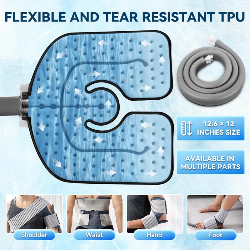 KETFIY Cold Therapy Machine,Programmable Timer Ice Therapy for Knee with Silent Pump,Knee Ice Machine for Sports Injuries Cryotherapy,Shoulder,Ankle and Back