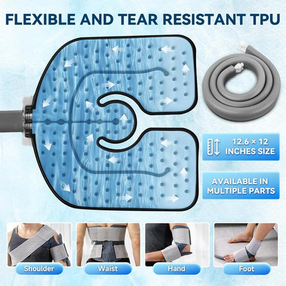 KETFIY Cold Therapy Machine,Programmable Timer Ice Therapy for Knee with Silent Pump,Knee Ice Machine for Sports Injuries Cryotherapy,Shoulder,Ankle and Back