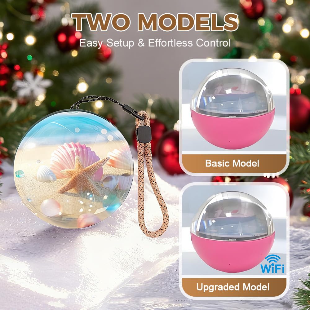 2026 New Christmas Memory Sphere Lamp, 2.7" Crystal Ball Video Player Memory Orb Lamp, Personalized Uploadable Videos & Photos Gift for Couples Friends Anniversary Birthday Christmas Gift (White)
