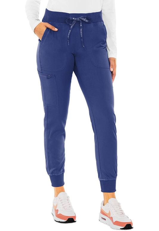 Med Couture Scrub Pants for Women Cargo Jogger Bottoms with 5 Pockets, Lightweight, Ultra Soft, 2-Way Stretch Fabric - MC7710, S, Galaxy