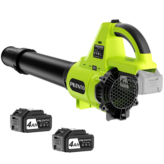 Leaf Blower Cordless with 2 x 4.0Ah Battery Operated and Fast Charger, 650CFM 280MPH Electric Leaf Blower, 3 Speed Mode, 20V Powered Handheld Blowers for Lawn Care, Blowing Leaves, Small Gravel, Green