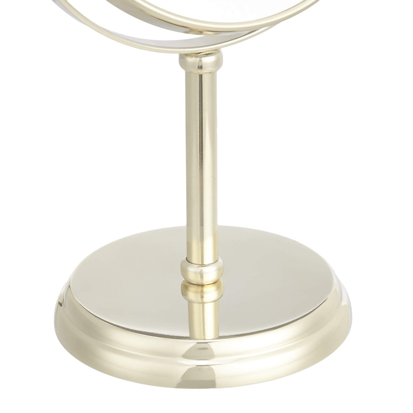 Amazon Basics Tabletop Magnifying Mount Vanity Round Mirror, 1X/5X Magnification, Iron Frame, 7.2"L x 4.92"W, Gold