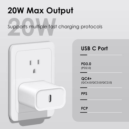 Phone 14 13 12 Fast Charger [MFi Certified] 10FT Type C Charger 2 Pack 20W USB C Charging Block with Fast Charging Cable for Phone 14/14 Pro/13/13Pro Max/12/12 Pro Max/11/XS/XR/X/8Plus