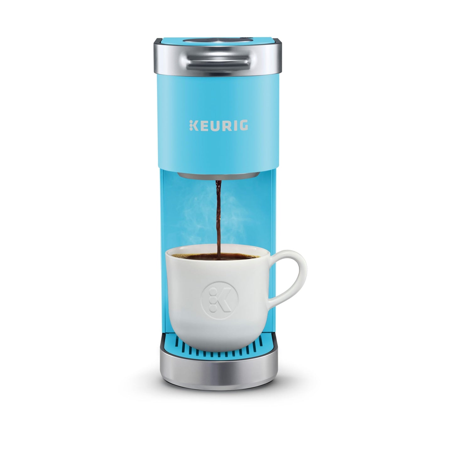 Keurig K-Mini Plus Single Serve K-Cup Pod Coffee Maker, with 6 to 12oz Brew Size, Stores up to 9 K-Cup Pods, Travel Mug Friendly, 1500 watts, Cool Aqua