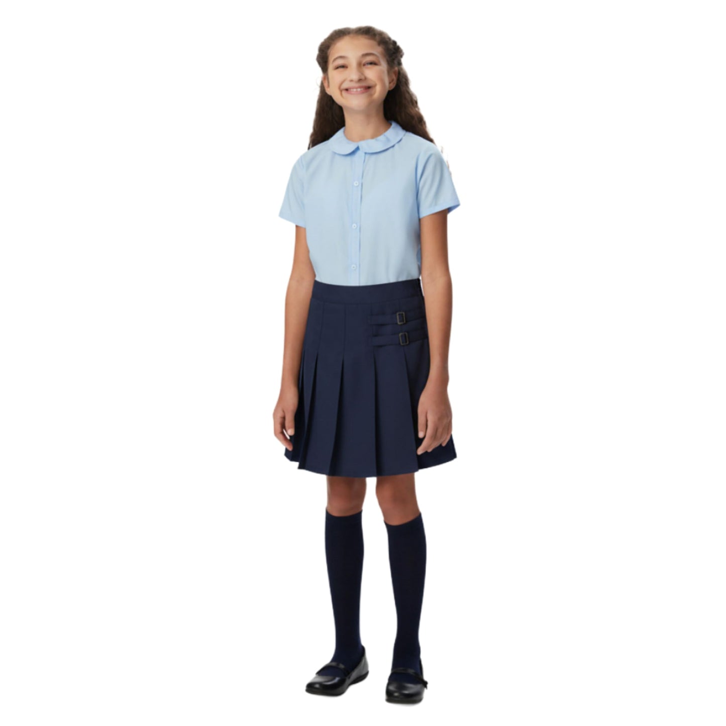 French Toast Girls' Adjustable Waist 2-Tab Scooter, Navy, 14.5 Plus