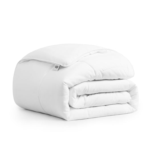 UGG Danielle Full/Queen Comforter Duvet Insert Cooling Lightweight Down Alternative Hypoallergenic Washable Quilted Fluffy Comforter Blanket with Corner Tabs for Duvet Cover, Full/Queen, Bright White