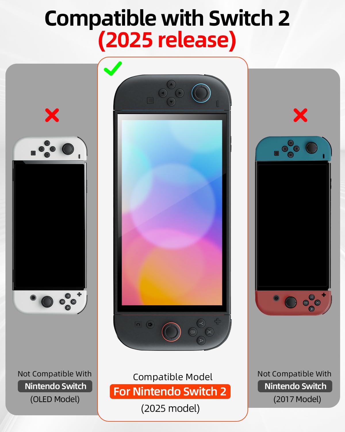 Glass Screen Protector for Nintend0 Switch 2, 2-Pack Tempered Glass with Installation Frame, Full Coverage, 9H Hardness, Ultra-Thin, High Transparency, Easy Bubble-Free Installation