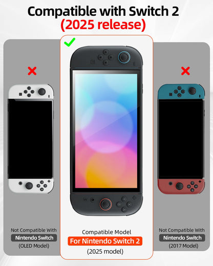 Glass Screen Protector for Nintend0 Switch 2, 2-Pack Tempered Glass with Installation Frame, Full Coverage, 9H Hardness, Ultra-Thin, High Transparency, Easy Bubble-Free Installation