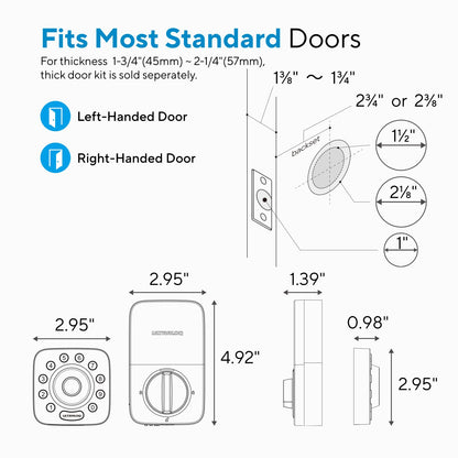 ULTRALOQ Smart Lock U-Bolt Pro, 7-in-1 Fingerprint Keyless Entry Door Lock with App Control, Anti-peep Keypad, Auto Lock, Smart Deadbolt Front Door, IP65 Waterproof, Easy Installation, 1 Year Battery