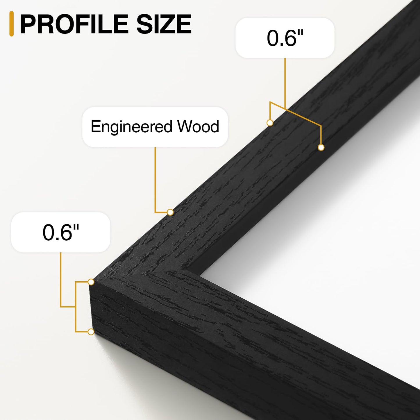 Vittanly 11x14 Picture Frame, Display Pictures 8x10 with Mat or 11x14 without Mat, Photo Frame for Wall Mounting, Black, 1 Pack