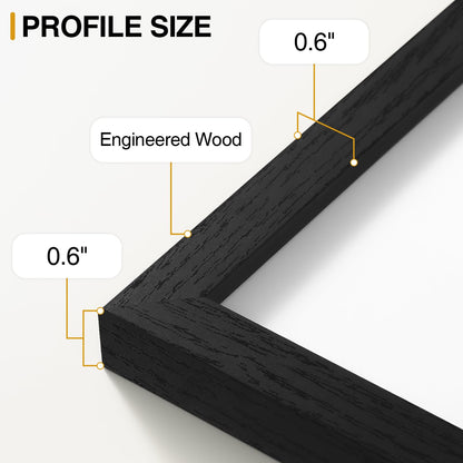 Vittanly 11x14 Picture Frame, Display Pictures 8x10 with Mat or 11x14 without Mat, Photo Frame for Wall Mounting, Black, 1 Pack