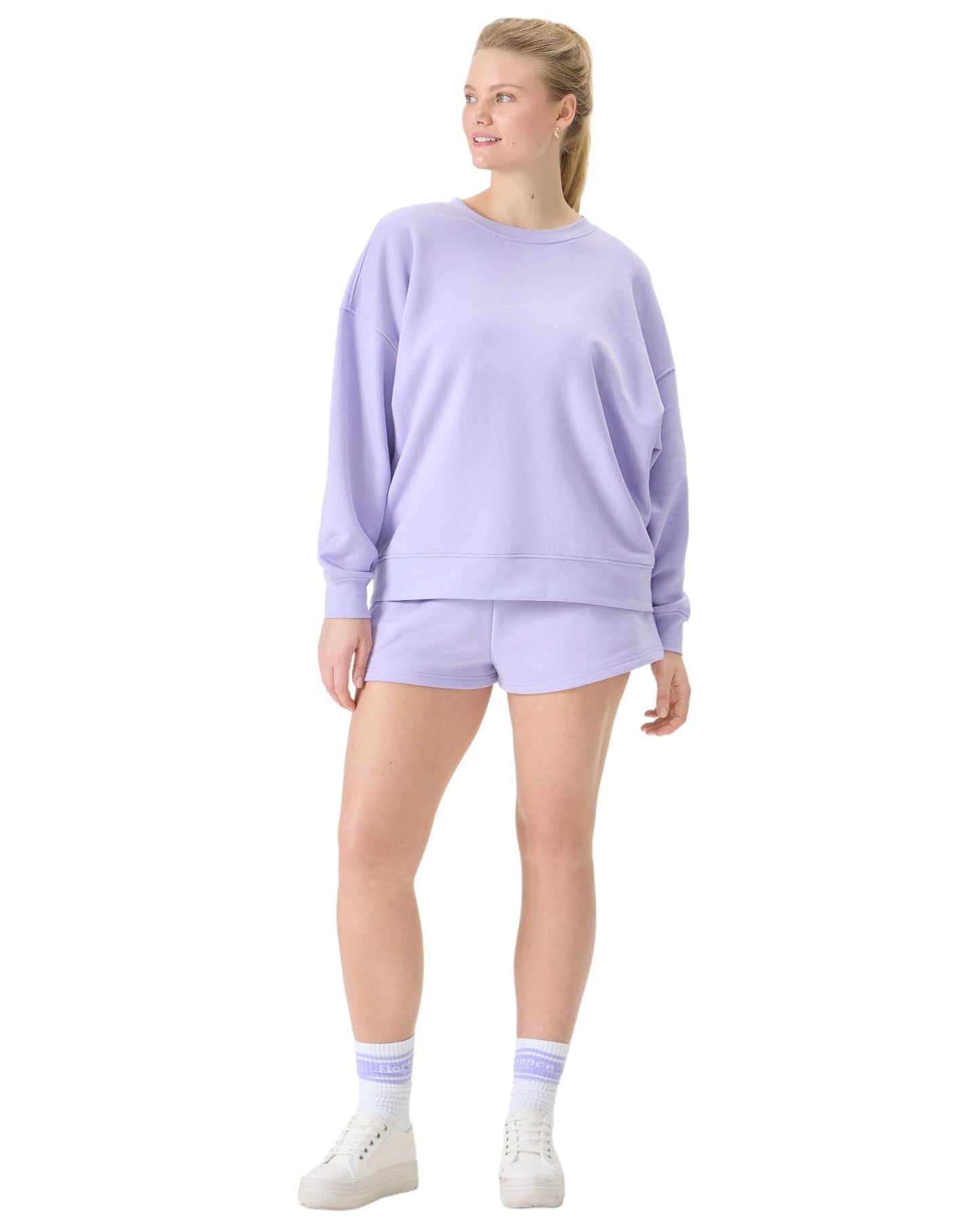 florence by millsWomensCozy Crush Oversized Pullover SweatshirtMillie LavenderXX-Small