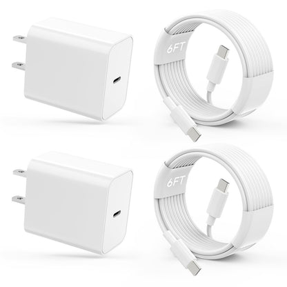 iPhone 16 15 Charger Fast Charging Type C Chargers USB C Charger Block iPhone 16 Chargers with 2 Pack 6FT Cable for iPhone 16/16 Plus/16 Pro/16 Pro Max/15/15 Pro Max/iPad Pro/AirPods/Samsung