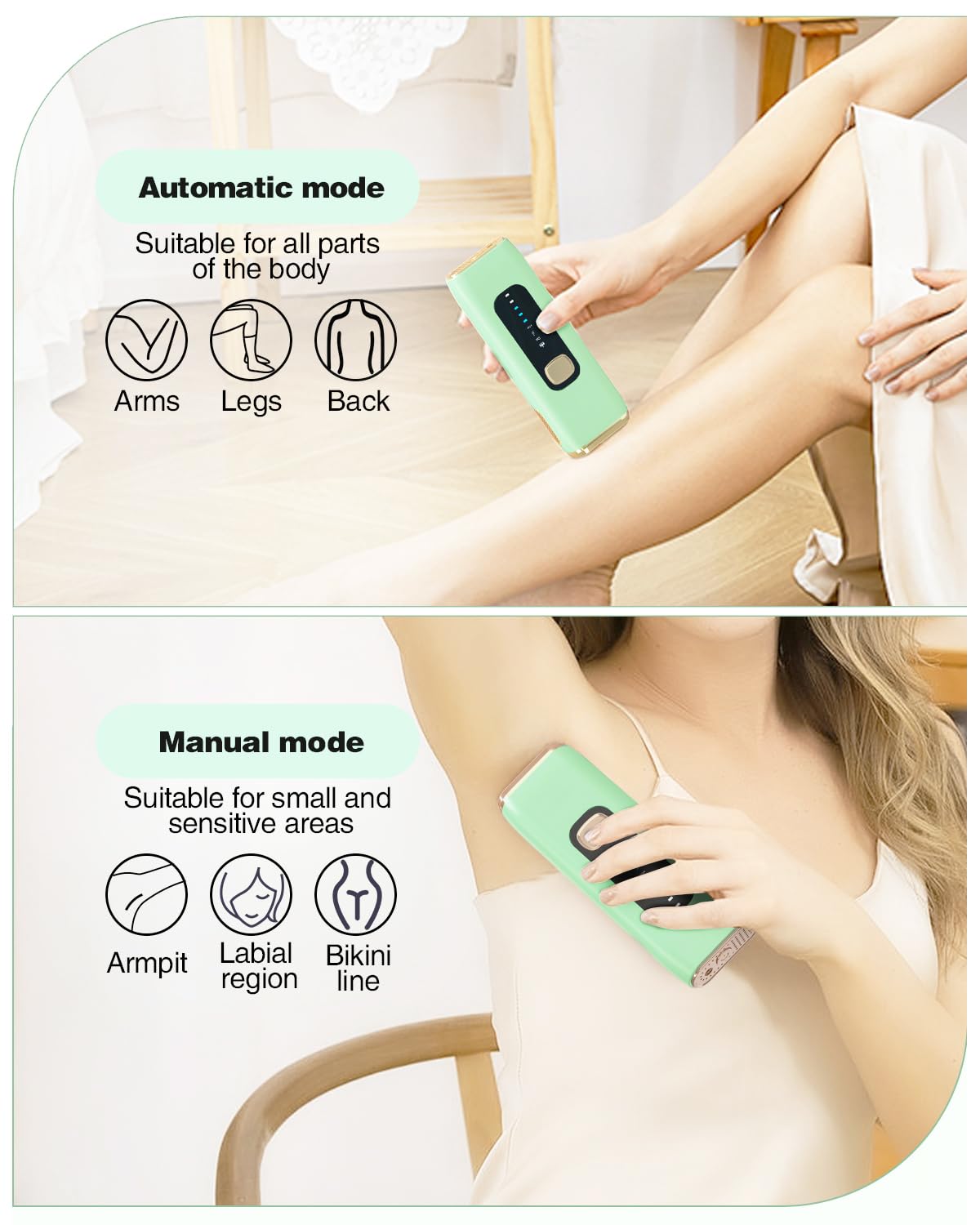 IPL Laser Hair Removal Device for Women Men at Home, Upgraded to 999,900 Flashes Permanent for Facial Legs Arms Bikini Line Whole Body Treatment