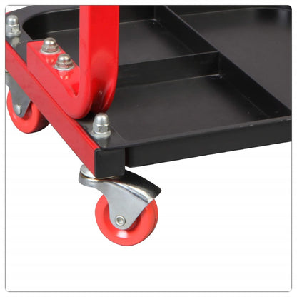 Torin TR6300 Red Rolling Creeper Garage/Shop Seat: Padded Mechanic Stool with Tool Tray Large