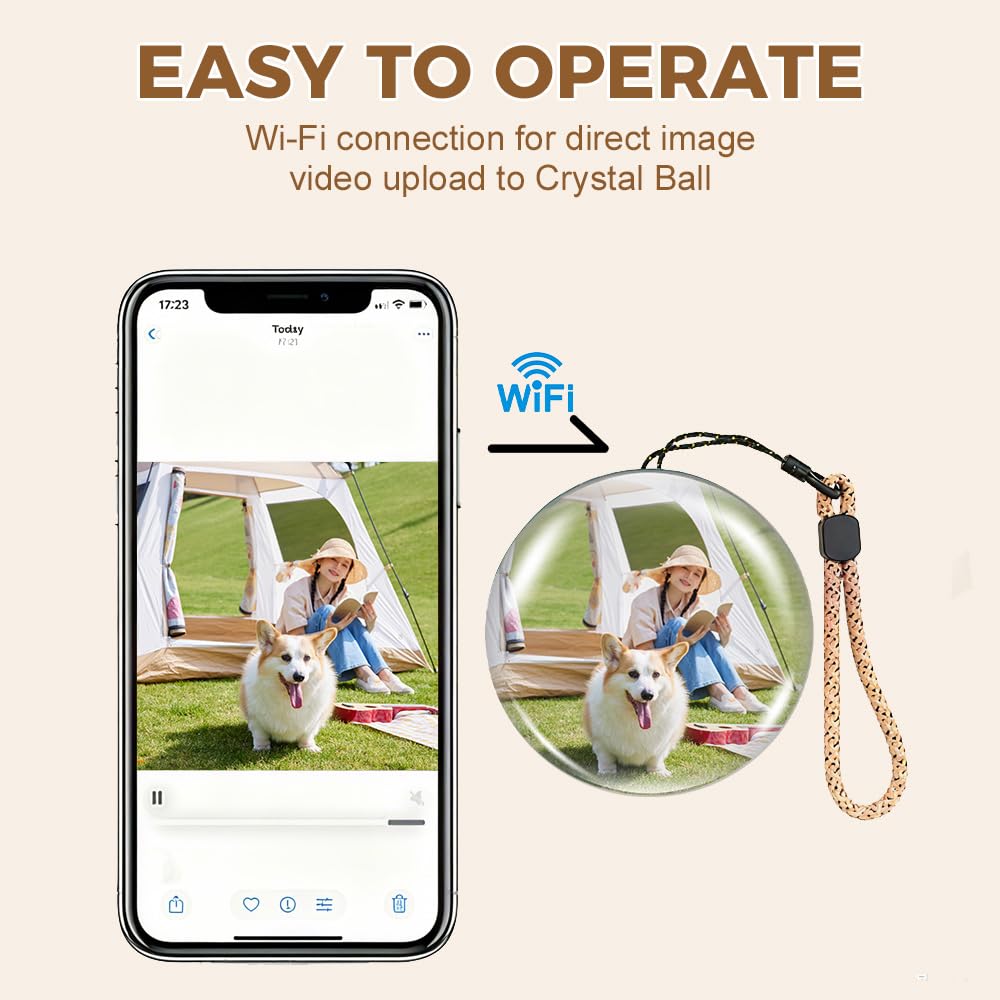 2026 New Christmas Memory Sphere Lamp, 2.7" Crystal Ball Video Player Memory Orb Lamp, Personalized Uploadable Videos & Photos Gift for Couples Friends Anniversary Birthday Christmas Gift (White)