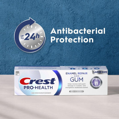 Crest Pro-Health Enamel Repair and Gum Toothpaste 4.8 oz Anticavity, Antibacterial Flouride Toothpaste, Clinically Proven, Gum and Enamel Protection, Advanced Whitening