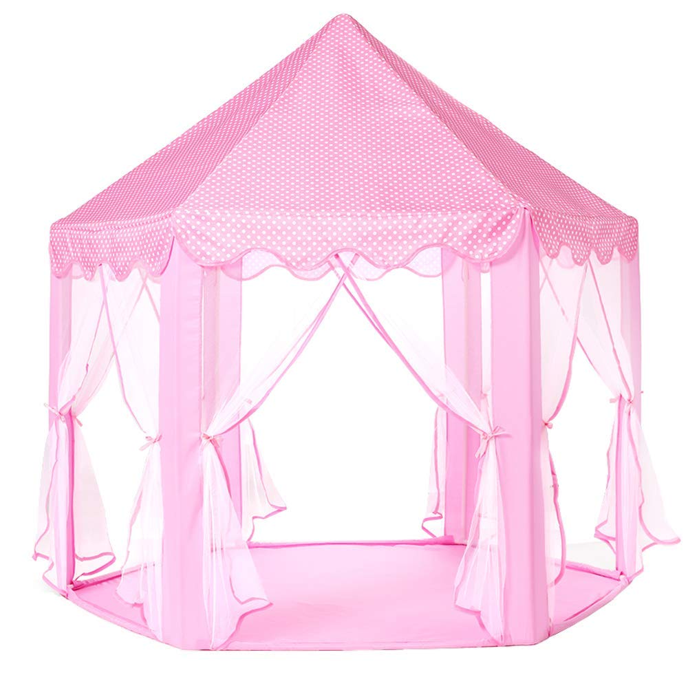 Monobeach Princess Tent Girls Large Playhouse Kids Castle Play Tent with Star Lights Toy for Children Indoor and Outdoor Games, 55'' x 53'' (DxH)