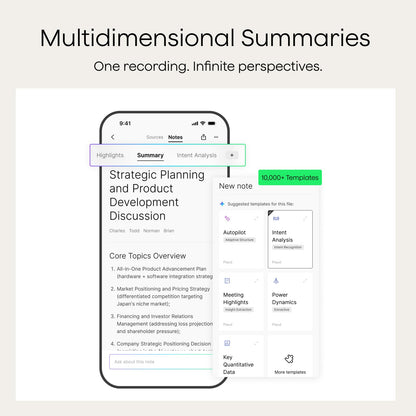 Plaud Note AI Voice Recorder, Voice Recorder w/Case, App Control, Transcribe & Summarize with AI Technology, Support 112 Languages, 64GB Memory, Lectures, Meetings, Calls, Black, Non-Pro Version