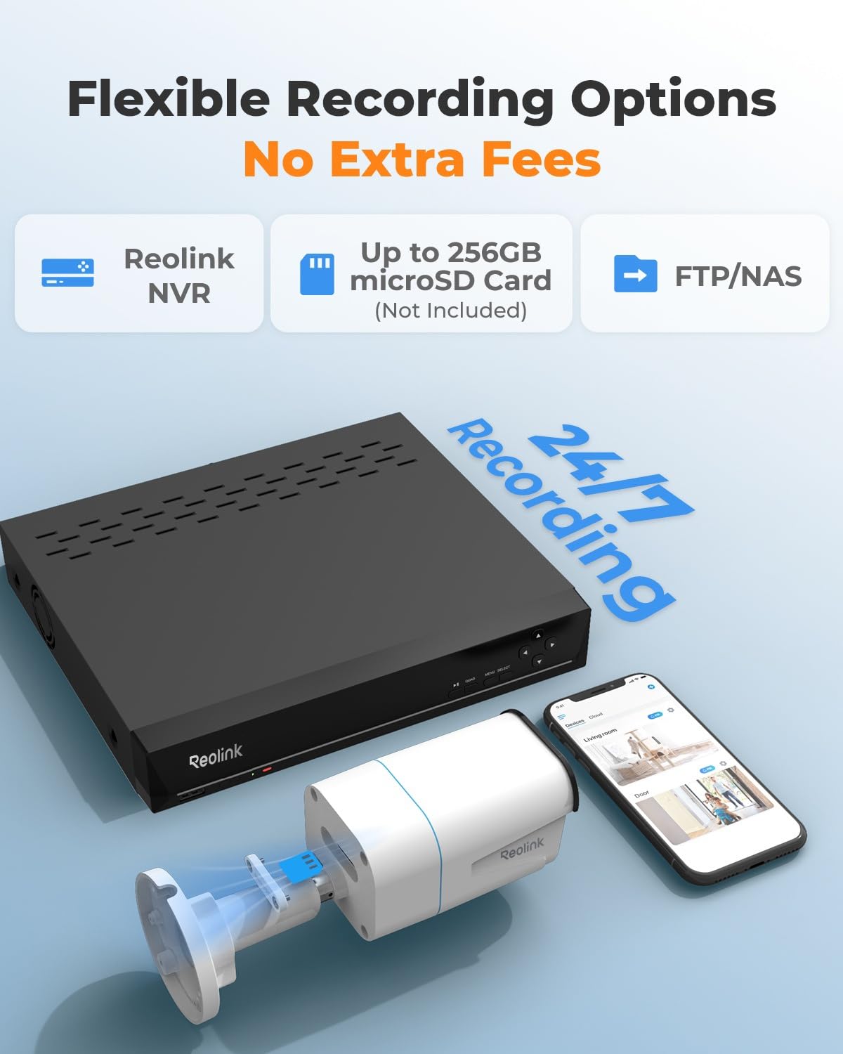 REOLINK 4K/8MP Security PoE IP Camera, Human/Vehicle/Pet Detection, Time-Lapse, 100ft IR Night Vision, Work with Smart Home, Up to 256GB microSD Card, Surveillance Outdoor Indoor, RLC-810A