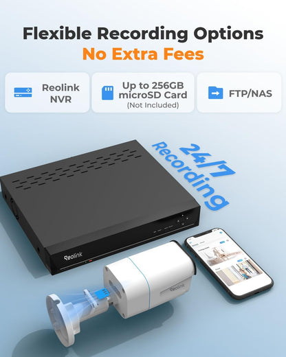 REOLINK 4K/8MP Security PoE IP Camera, Human/Vehicle/Pet Detection, Time-Lapse, 100ft IR Night Vision, Work with Smart Home, Up to 256GB microSD Card, Surveillance Outdoor Indoor, RLC-810A