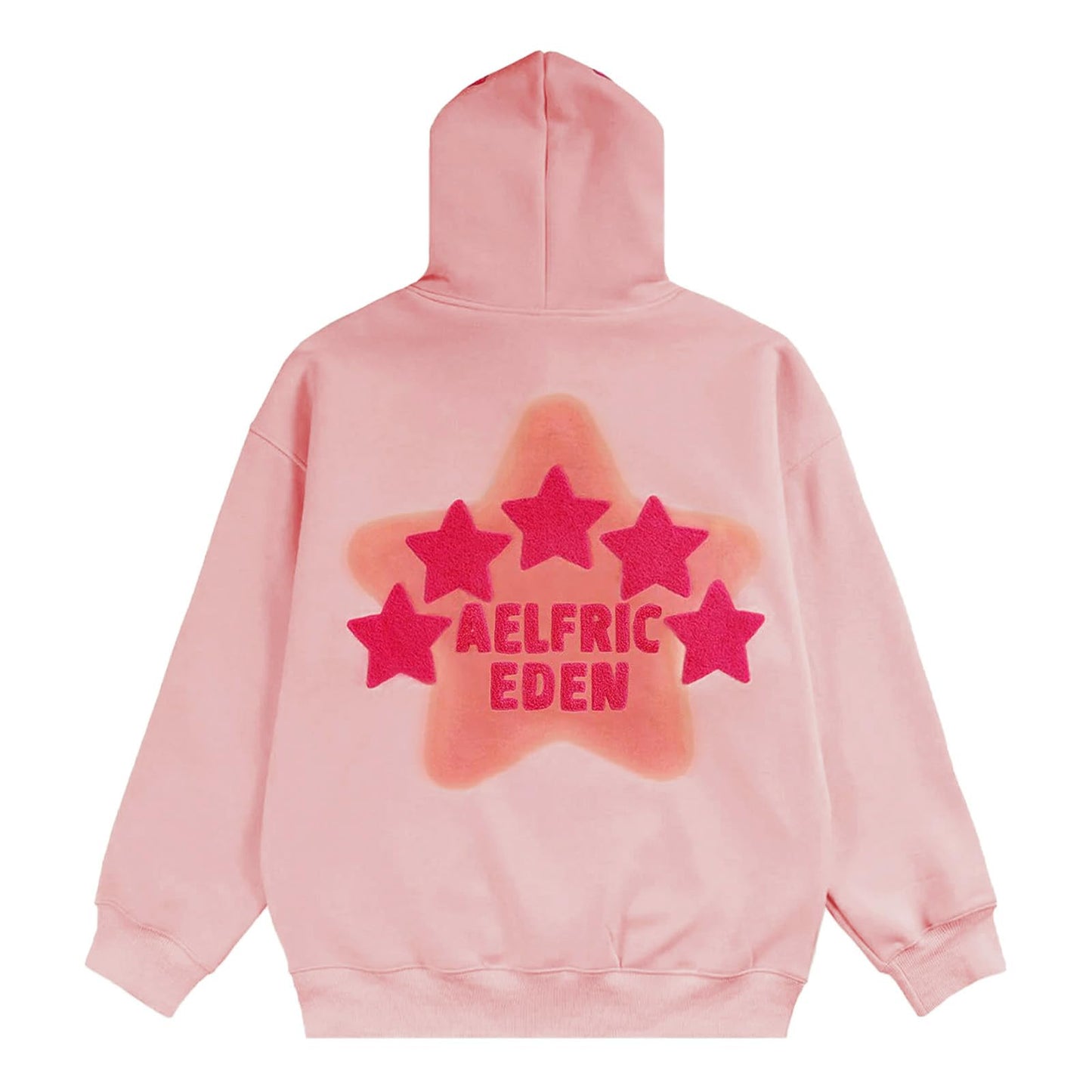 Aelfric Eden Womens Graphic Hoodies Pink Star Print Hoodie Unisex Oversized Hoodies Long Sleeve Pocket Pullover