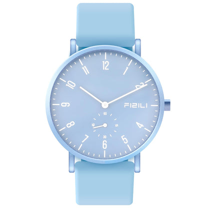 FIZILI Men's Watch Ultra-Thin Minimalist Waterproof-Fashion Watch for Men or Women with Silicone Band Wrist Watches 1100 Blue