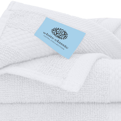 WhiteClassic Luxury Cotton Washcloths - Large Hotel Spa Bathroom Face Towel | 12 Pack | White