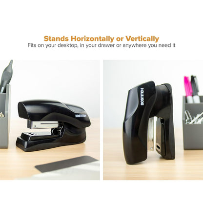 Bostitch Office Heavy Duty Stapler, 40 Sheet Capacity, No Jam, Half Strip, Fits into the Palm of Your Hand, For Classroom, Office or Desk, Black