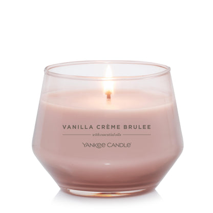 Yankee Candle Studio Medium Candle, Vanilla Crème Brûlée, 10 oz: Long-Lasting, Essential-Oil Scented Soy Wax Blend Candle | 40-65 Hours of Burning Time