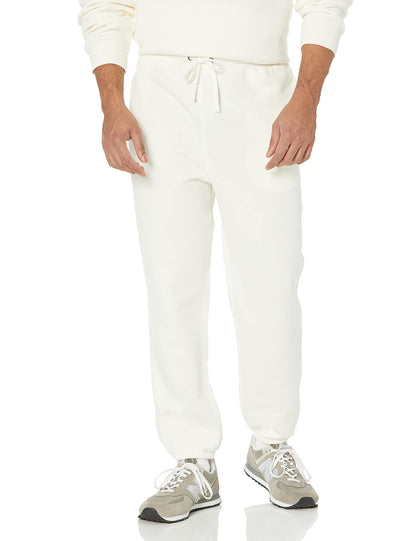 Amazon Essentials Men's Relaxed-Fit Closed-Bottom Sweatpants (Available in Big & Tall), Eggshell White, Medium