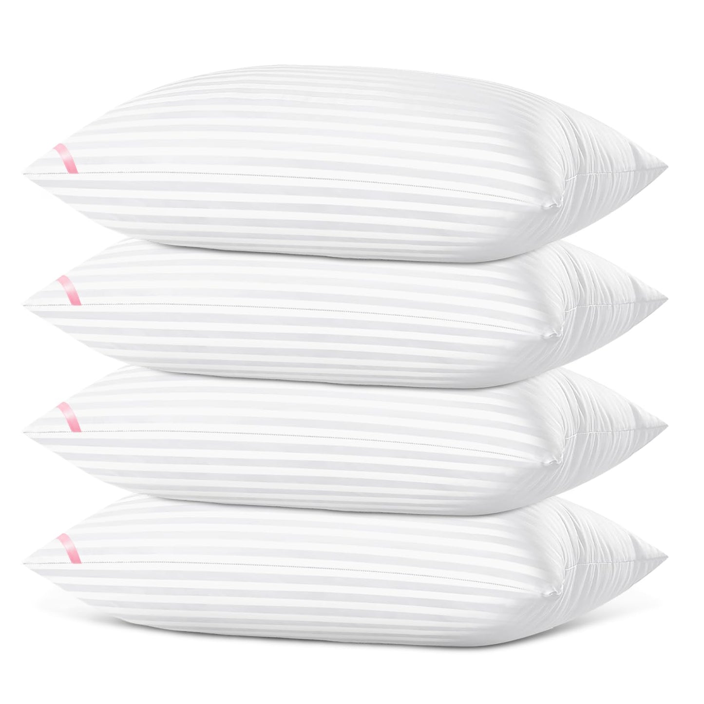 EIUE Bed Pillows for Sleeping 4 Pack，Pillows for Side and Back Sleepers,Super Soft Down Alternative Microfiber Filled Pillows (White, Queen (Pack of 4))
