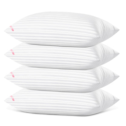 EIUE Bed Pillows for Sleeping 4 Pack，Pillows for Side and Back Sleepers,Super Soft Down Alternative Microfiber Filled Pillows (White, Queen (Pack of 4))