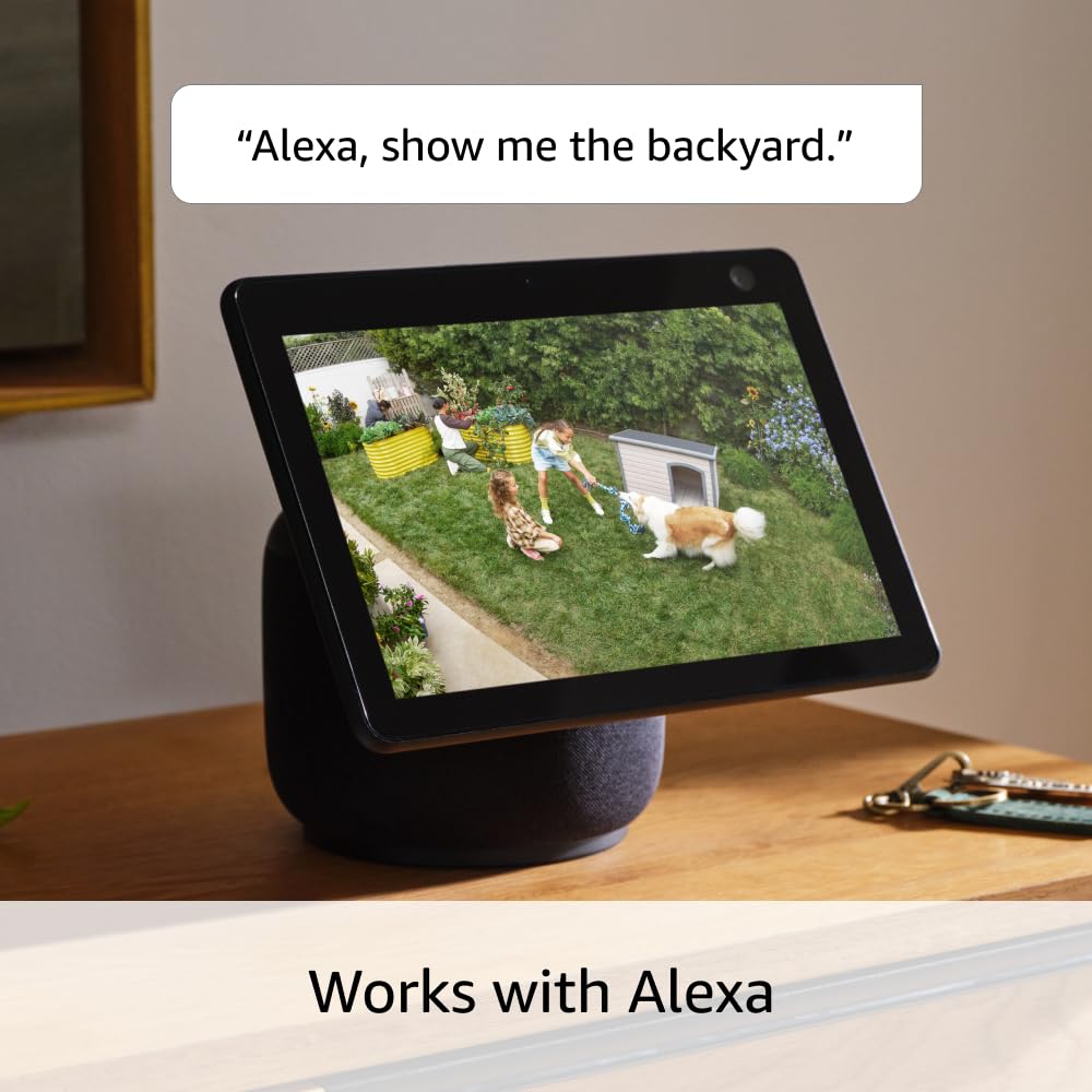 Introducing Ring Outdoor Cam Plus, Solar — Wide-Angle 2K Video with Ring Vision, Low-Light Sight for full-color night vision, Mounting Versatility, White