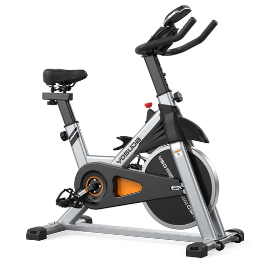 YOSUDA Indoor Cycling Bike Stationary - Cycle Bike with Ipad Mount ＆Comfortable Seat Cushion (Gray)