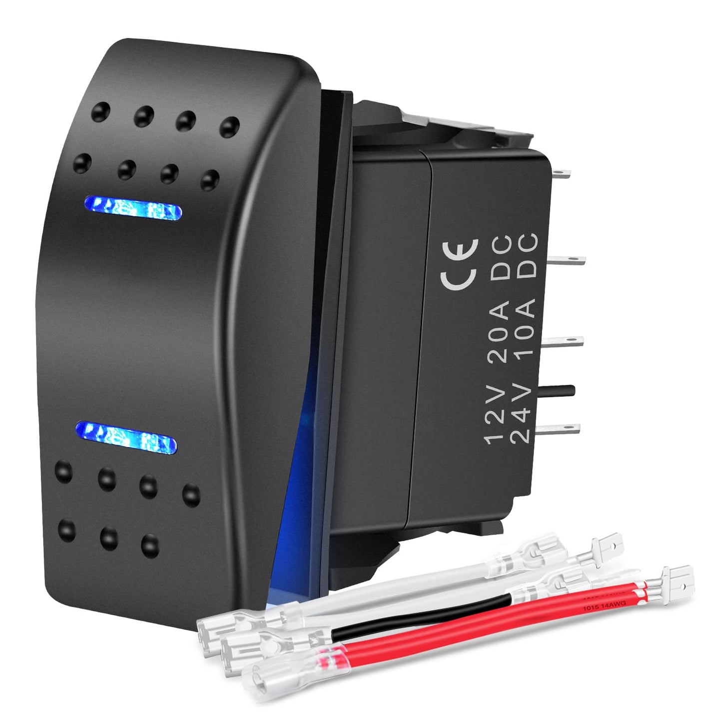 Nilight Waterproof Rocker Switch Toggle ON/Off/ON DPDT 7Pin 12V 24V Jumper Wires Winch Pump for Cars Trucks Caravans Boats RV SUV ATV UTV