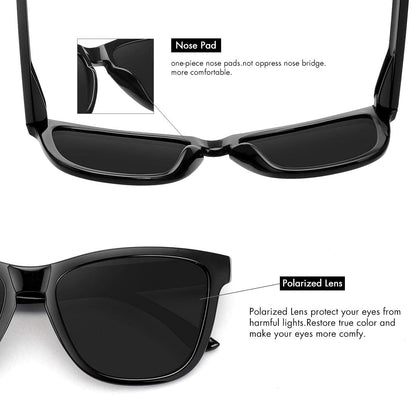 MEETSUN Polarized Sunglasses for Women Men Trendy Classic Retro Designer Style Fashion UV400 Protection 3 PACK Black Lens Rose Gold Pink Mirrored