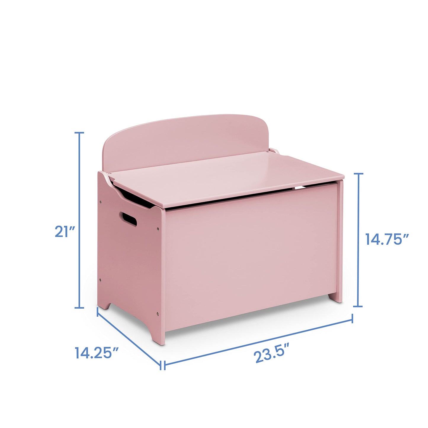 Delta Children MySize Deluxe Toy Box, Dusty Rose