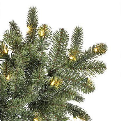 Evergreen Classics 9 ft Pre-Lit Vermont Spruce Artificial Christmas Tree, Remote-Controlled Color-Changing LED Lights