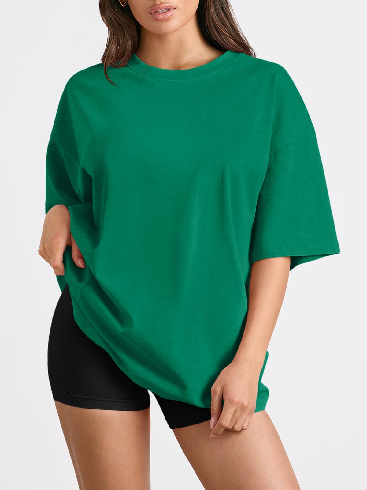 Trendy Queen Womens Oversized St Patricks Day Shirt Fashion Workout Plus Size Tops Short Sleeve Gym Clothes 2026 Green M