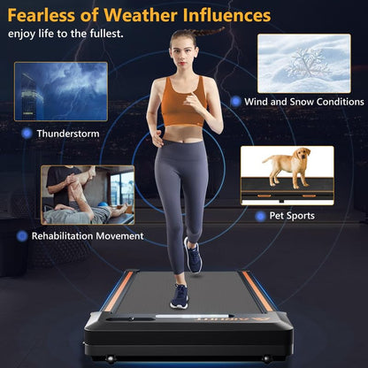 AIRHOT Under Desk Treadmill, Walking Pad 2 in 1 for Walking and Jogging, Portable Walking Treadmill with Remote Control Lanyard for Home/Office, 2.5HP Low-Noise Desk Treadmill in LED Display