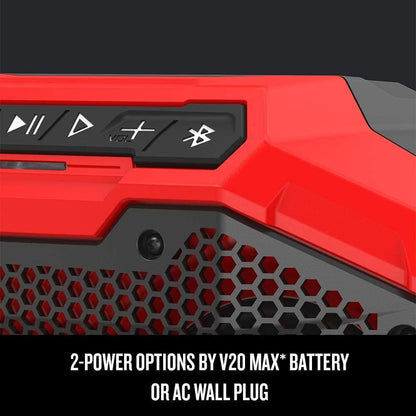 CRAFTSMAN V20 Wireless Portable Bluetooth Speaker, Tool Only (CMCR001B), Red