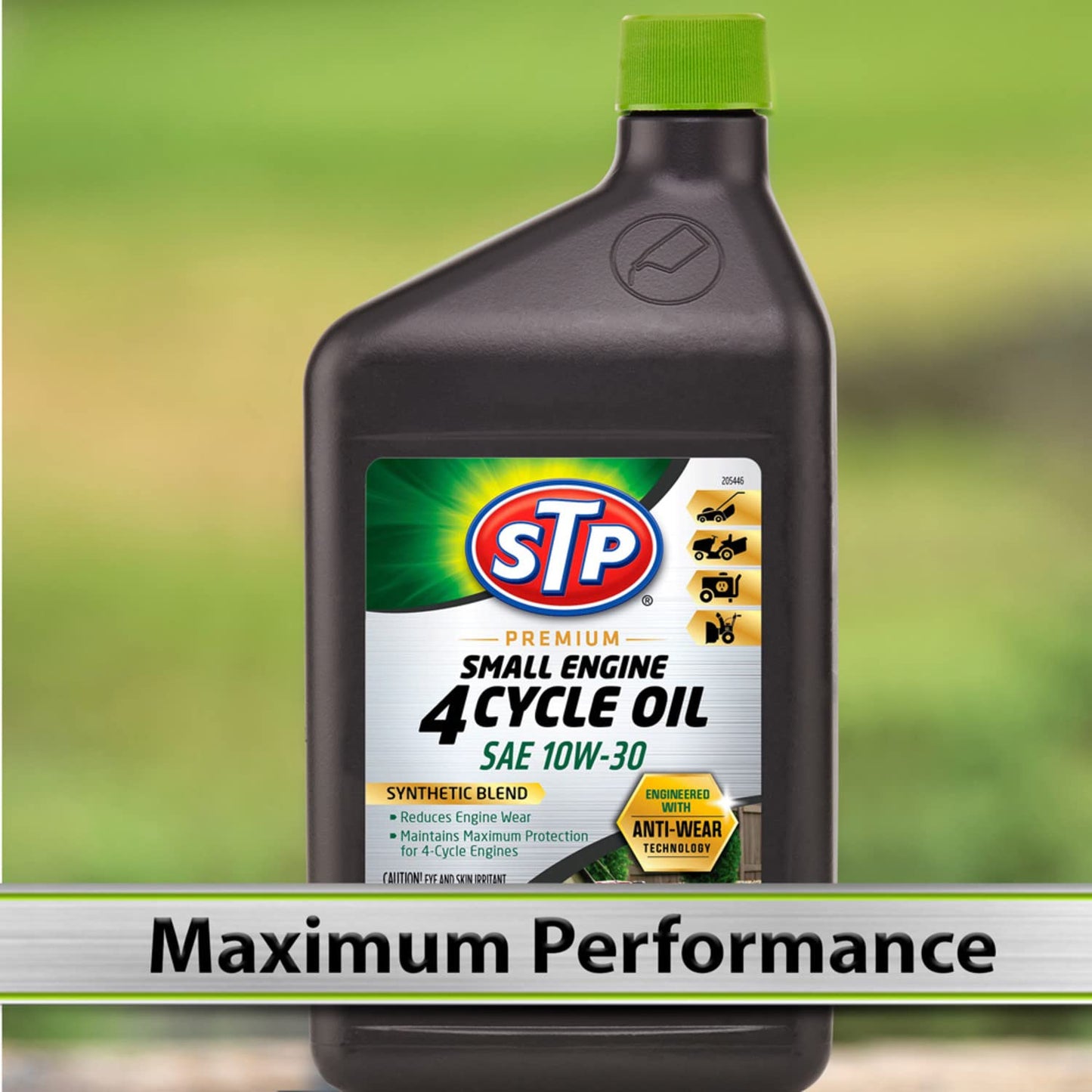 STP Premium Small Engine 4 Cycle Oil Formula, SAE10W-30 Small Engine Oil Engine Care Formula Reduces Wear for Lawnmower, Push Mower, Tractor, 32 Oz, STP