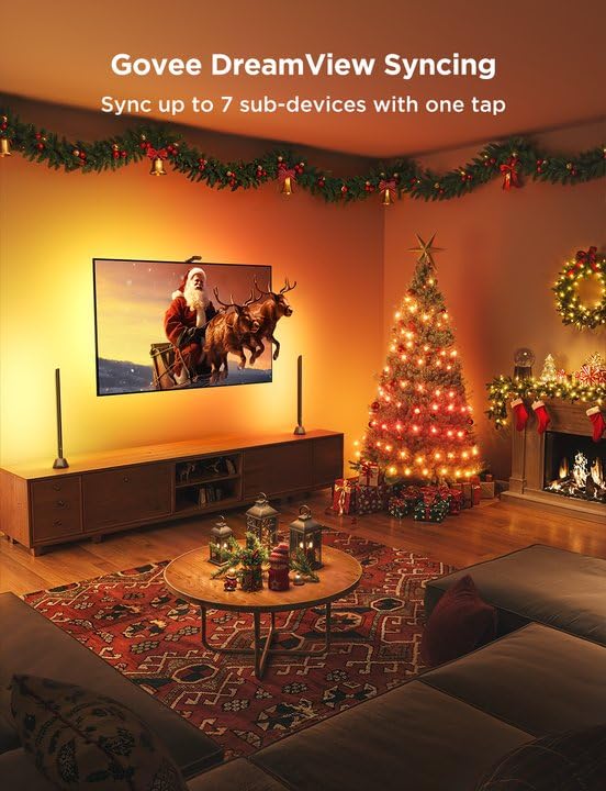 Govee Envisual TV LED Backlight T2 with Dual Cameras, 11.8ft RGBIC Wi-Fi LED Strip Lights for 55-65 inch TVs, Double Strip Light Beads, for Christmas Decorations, Smart App Control, Music Sync